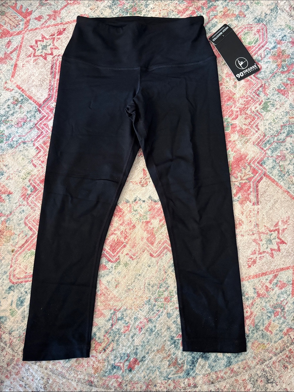90 Degree By Reflex Black High-Rise Girls' Performance Leggings